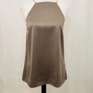 Cami NYC Silk Lace Top Taupe Mocha Size M